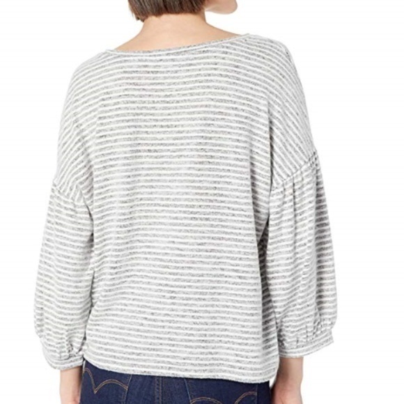 Lucky Brand Women's Stripe Hacci Puff Sleeve Top.M - Picture 3 of 8